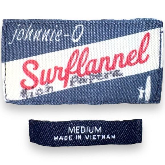 Johnnie-O Surflannel Button Down Flannel Shirt Sz M in Blue - Picture 2 of 8